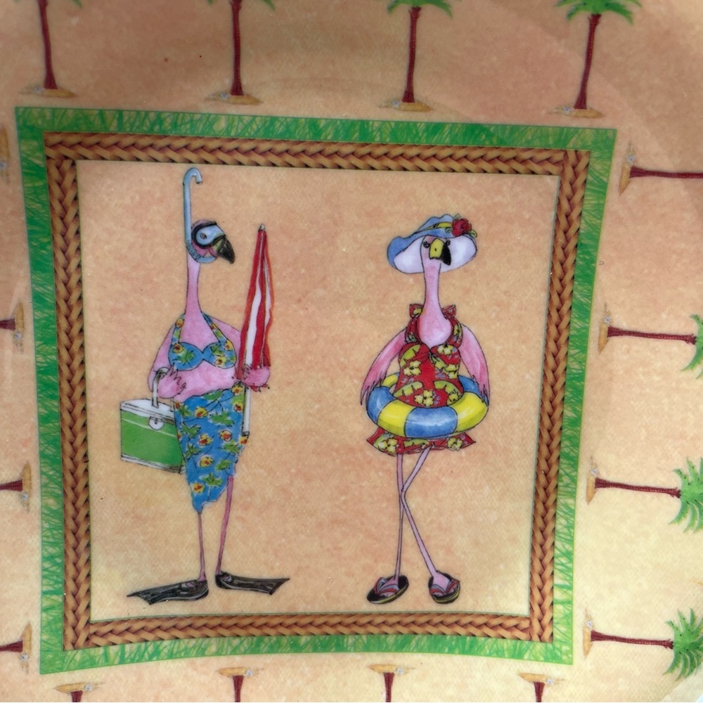 Melamine Appetizer Plates Oh So Flamingo Humor Golf Beach BBQ Anne Ormsby Art 6